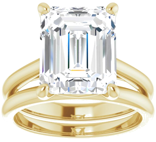 14K Yellow 11x9 mm Emerald Solitaire Engagement Ring Mounting (8)