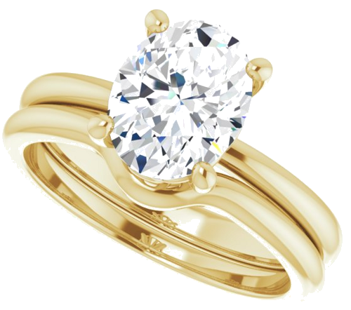 14K Yellow 9x7 mm Oval Solitaire Engagement Ring Mounting (10)