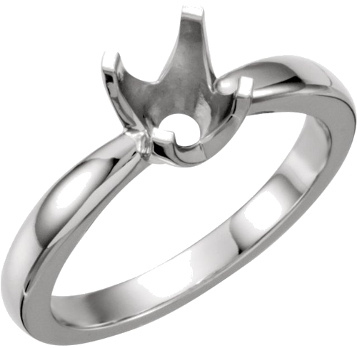 14K White 5.8 mm Round Solitaire Engagement Ring Mounting (1)