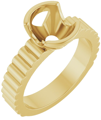 Sužadėtuvių Žiedas „Half-Bezel Solitaire“ 14k yellow gold Round 8mm (1)