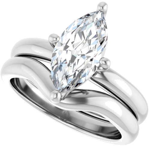 Sužadėtuvių Žiedas 14k white gold Marquise 12mm x 6mm (10)