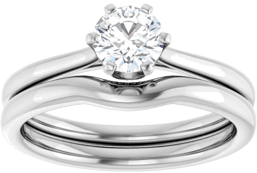 14K White 5.2 mm Round Engagement Ring Mounting (8)