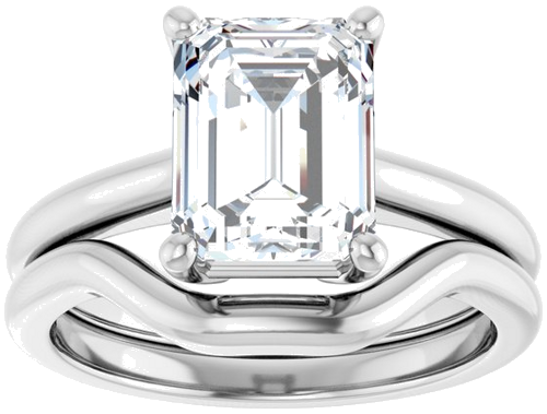 Sužadėtuvių Žiedas „V-End Prong“ 14k white gold Emerald 9mm x 7mm (8)