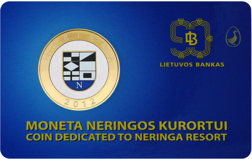 2012 Lithuania Resorts 2 Litas Colored Commemorative Proof Coins on a Card (4)