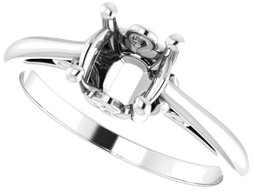 Sužadėtuvių Žiedas „Solitaire“ 585 Baltojo Aukso Round 6.5mm (5)