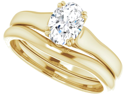 Sužadėtuvių Žiedas „Solitaire“ 10k yellow gold Oval 7mm x 5mm (10)
