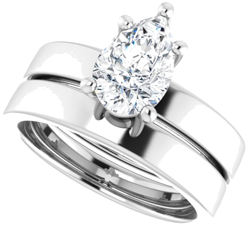 Sužadėtuvių Žiedas „Solitaire“ 925 Sidabro Pear 9mm x 6mm (10)