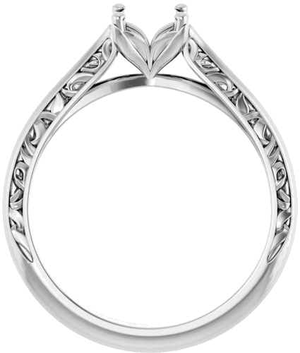 Sužadėtuvių Žiedas „Solitaire Sculptural“ 14k white gold Round 5.8mm (2)