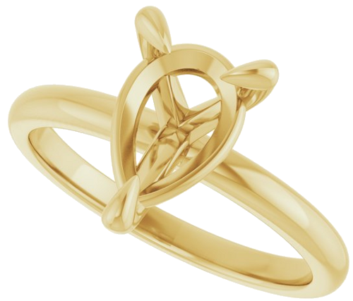 Sužadėtuvių Žiedas „Solitaire“ 585 Geltonojo Aukso Pear Shape 10mm x 7mm (5)