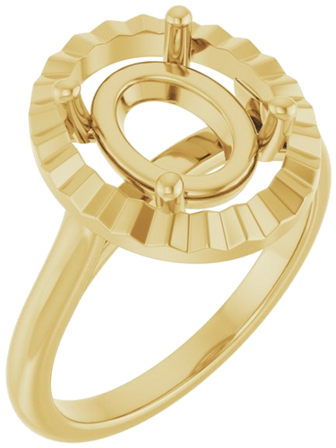 Sužadėtuvių Žiedas „Solitaire Geometric“ 14k yellow gold Oval 10mm x 8mm (1)