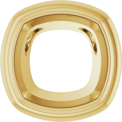 Pakabukas „Bezel-Set Solitaire“ 14k yellow gold Cushion 6mm (1)