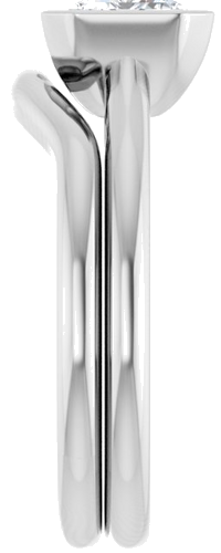 Sužadėtuvių Žiedas „Half Bezel Solitaire“ 585 Baltojo Aukso Emerald 8mm x 6mm (9)