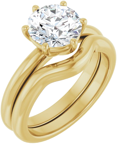 Sužadėtuvių Žiedas 14k yellow gold Round 8mm (6)