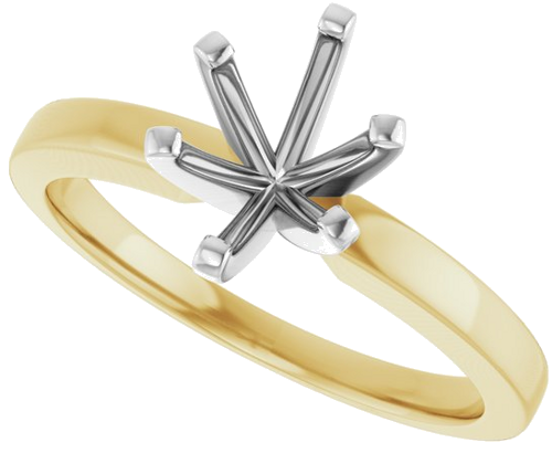 Sužadėtuvių Žiedas „Solitaire“ 14k yellow/white gold Oval 8mm x 6mm (5)
