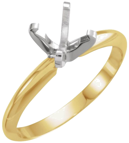 Sužadėtuvių Žiedas „Pre-Notched Lightweight Solitaire“ 14k yellow/white gold Round 4mm x 4.1mm (1)