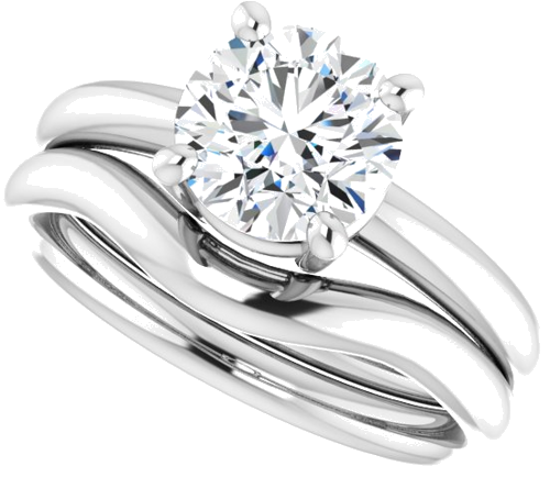 Sužadėtuvių Žiedas „Solitaire“ 14k white gold Round 7.4mm (10)