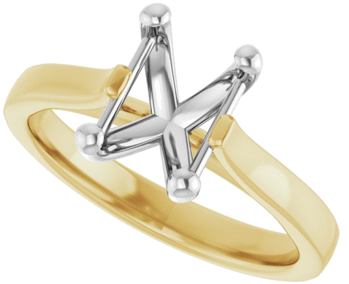 Sužadėtuvių Žiedas 14k yellow/white gold Emerald 8mm x 6mm (5)