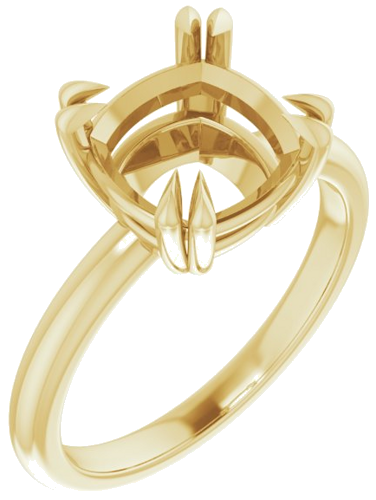 Sužadėtuvių Žiedas „Double Claw-Prong Solitaire“ 18k yellow gold Cushion 9mm (1)