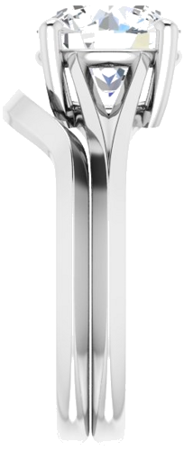 Sužadėtuvių Žiedas „Solitaire Split Shank“ 14k white gold Round 8.8mm (9)
