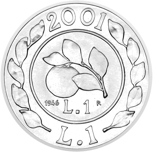 2001 Lira History Italy 1 Lira Silver Coin (2)