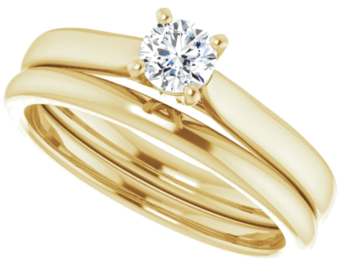 14K Yellow 4.1 mm Round Engagement Ring Mounting (10)