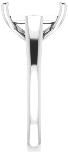 14K White 11x9 mm Emerald Solitaire Engagement Ring Mounting (4)