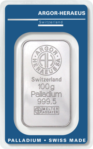 100 г Палладиевый слиток .995 Argor-Heraeus Швейцария (1)