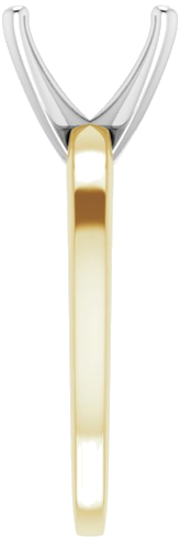 14K Yellow White 11x9 mm Oval Solitaire Engagement Ring Mounting (4)