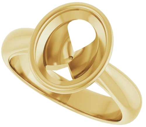 Sužadėtuvių Žiedas „Bezel-Set Solitaire“ 14k yellow gold Oval 10mm x 8mm (5)