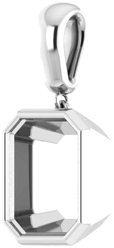 Pakabukas „Bezel-Set“ 925 Sidabro Emerald 12mm x 10mm (2)