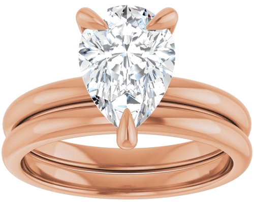 Sužadėtuvių Žiedas „Solitaire“ 14k rose gold Pear 10mm x 7mm (8)