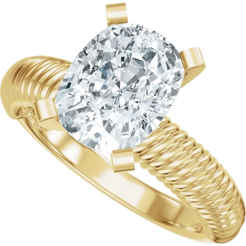 Sužadėtuvių Žiedas „Solitaire Rope“ 14k yellow gold Elongated Cushion 9mm x 7mm (5)