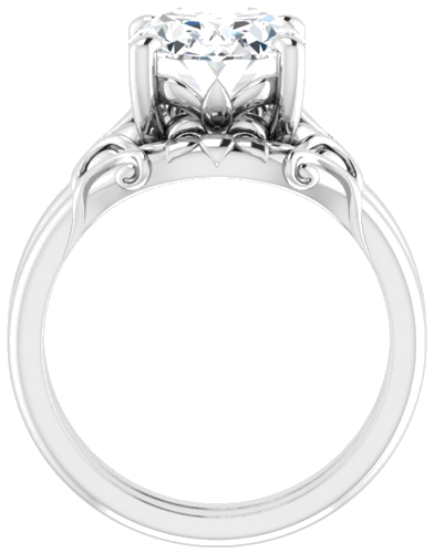 Sužadėtuvių Žiedas „Solitaire“ 14k white gold Oval 11mm x 9mm (7)