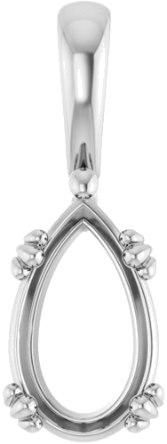 Pakabukas „Decorative Prong Solitaire“ 14k white gold Pear 11.5mm x 7mm (1)