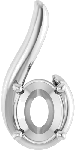 Pakabukas „Freeform“ 14k white gold Oval 9mm x 7mm (1)