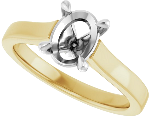 Sužadėtuvių Žiedas „Claw-Prong“ 14k yellow/white gold Oval 8mm x 6mm (5)