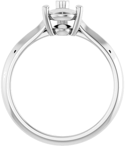 14K White 9x6 mm Pear V-Prong Engagement Ring Mounting (2)