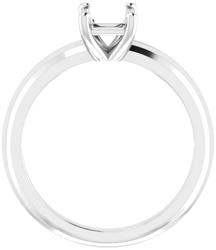 14K White 7x5 mm Emerald Solitaire Engagement Ring Mounting (2)