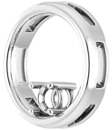 Sterling Silver  4.4 mm Round Pendant Mounting (2)