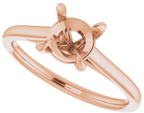 14K Rose  6.5 mm Round Solitaire Engagement Ring Mounting (5)