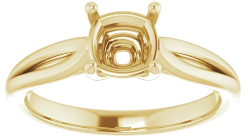 14K Yellow 6 mm Cushion Engagement Ring Mounting (3)