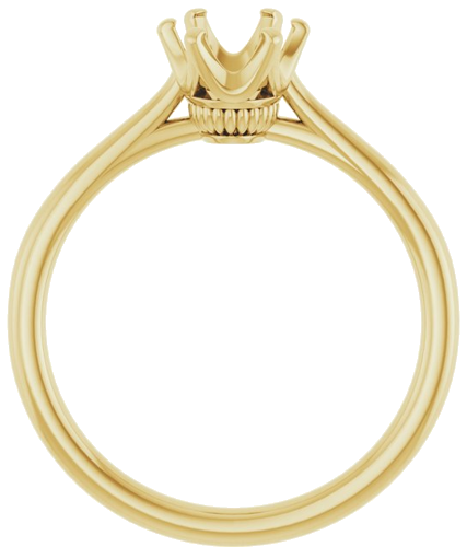 14K Yellow 8x6 mm Oval Engagement Ring Mounting (2)