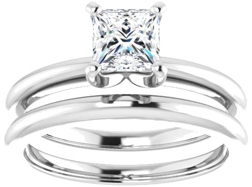 Sužadėtuvių Žiedas „Solitaire“ 585 Baltojo Aukso Square 5mm (8)