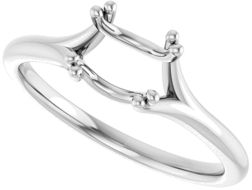 Sužadėtuvių Žiedas „Twin-Prong Solitaire“ 14k white gold Round 6.5mm (5)