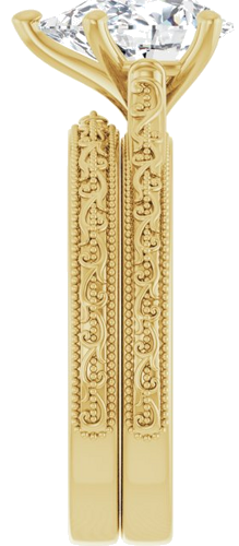 Sužadėtuvių Žiedas „Solitaire“ 585 Geltonojo Aukso Pear Shape 10mm x 7mm (9)