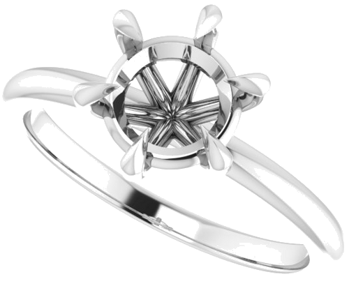 Sužadėtuvių Žiedas „Solitaire“ 585 Baltojo Aukso Round 7.4mm (4)