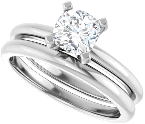 Sužadėtuvių Žiedas 10k white gold Cushion 5.5mm (10)