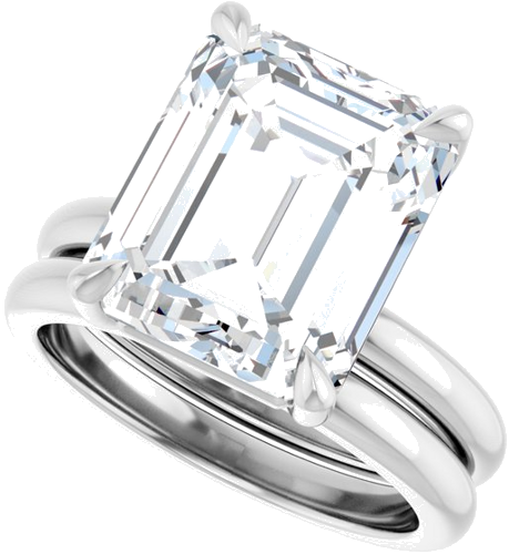 Sužadėtuvių Žiedas „Claw-Prong“ 18k white gold Emerald 12mm x 10mm (10)