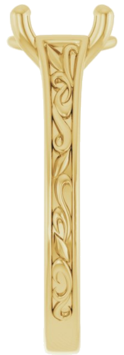 Sužadėtuvių Žiedas „Solitaire Scroll“ 14k yellow gold Oval 10mm x 8mm (4)