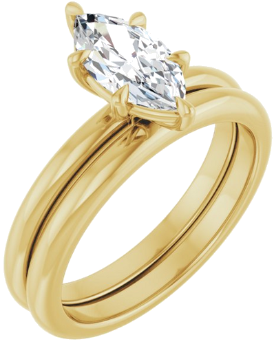 Sužadėtuvių Žiedas „Claw-Prong“ 10k yellow gold Marquise 10mm x 5mm (6)